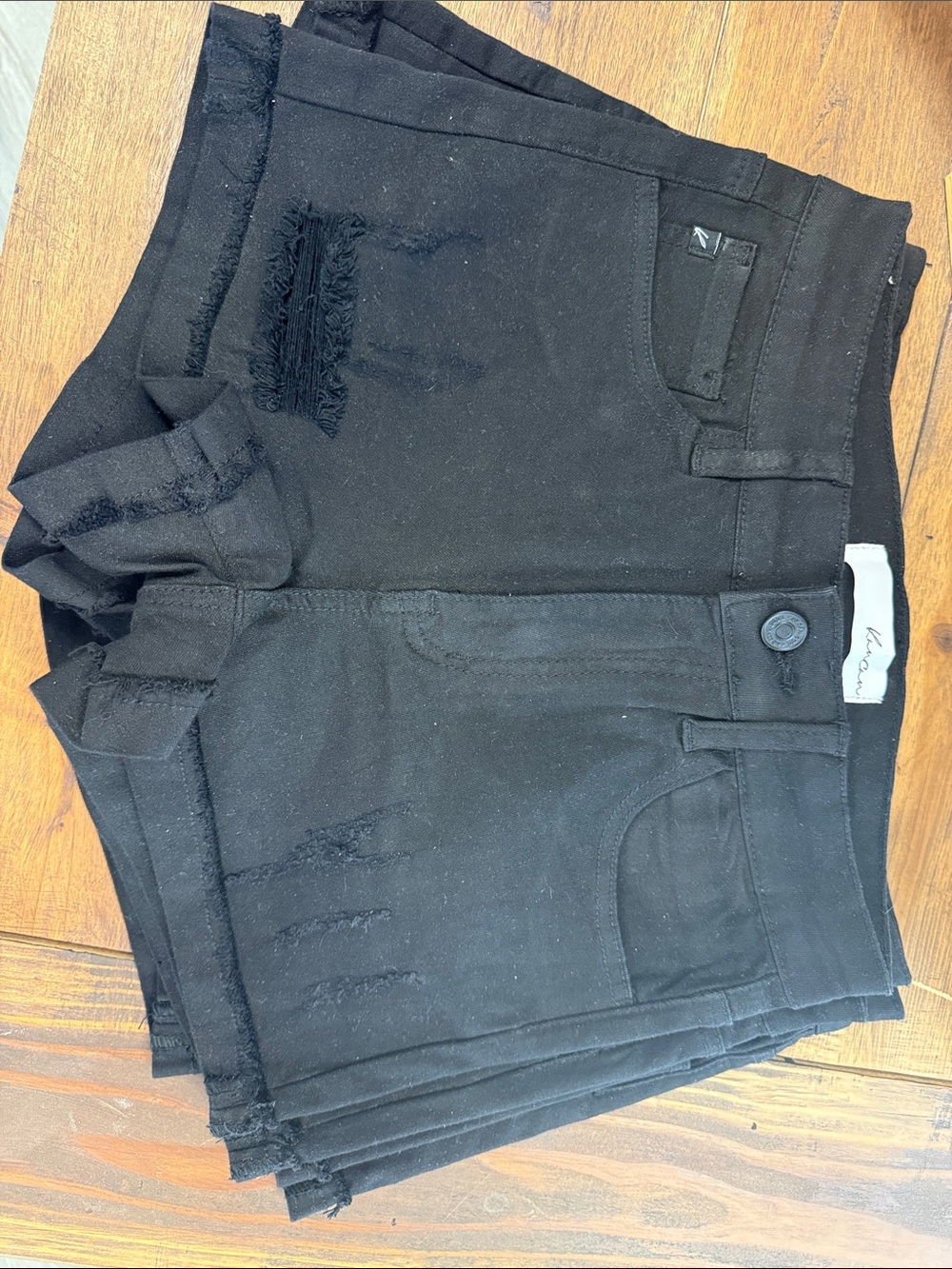 KanCan Black Frayed Hem Girls' Denim Shorts